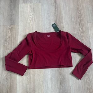 Wild Fable butter blisss Burgundy Crop Top